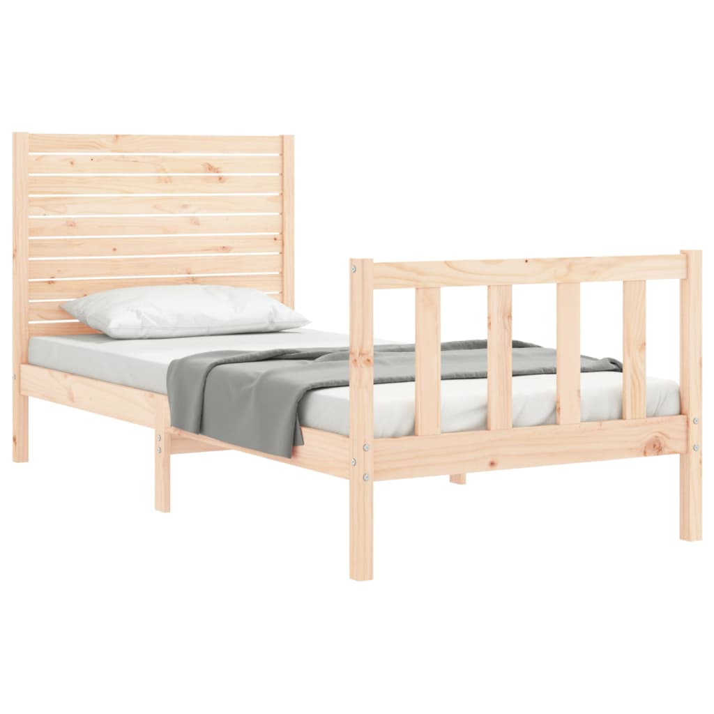 Cadre de lit sans matelas 90x200 cm bois de pin massif - XIOS