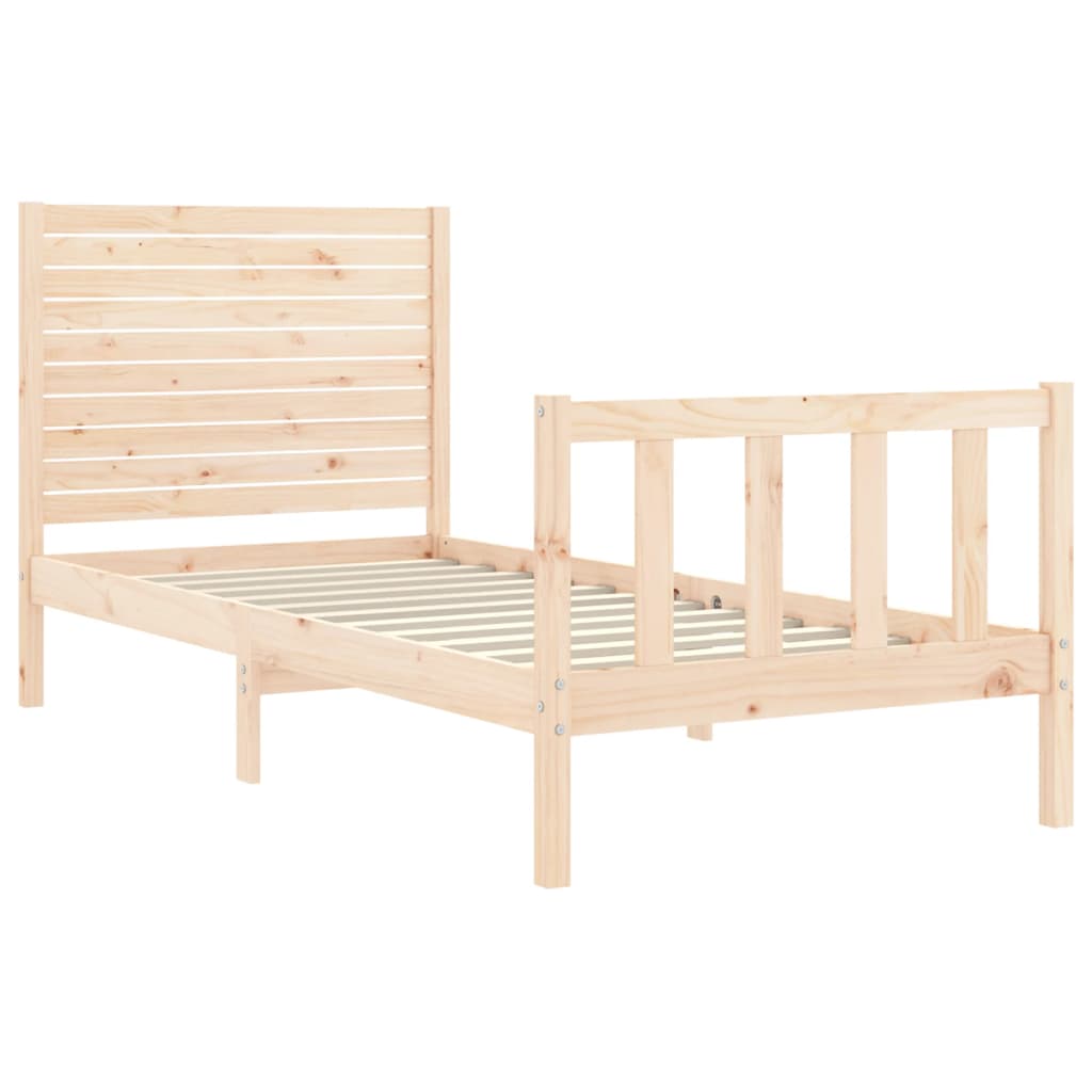 Cadre de lit sans matelas 90x200 cm bois de pin massif - XIOS
