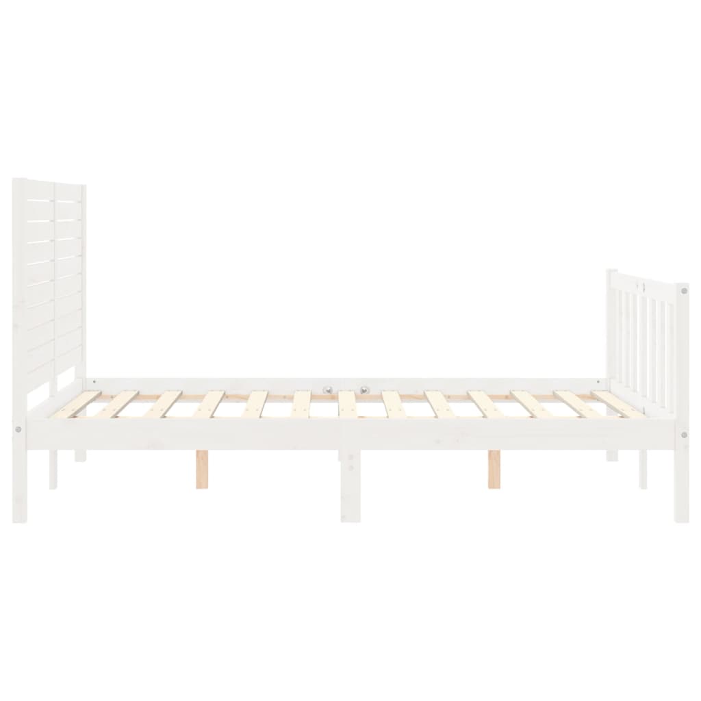 Cadre de lit sans matelas blanc 120x200 cm bois de pin massif - XIOS