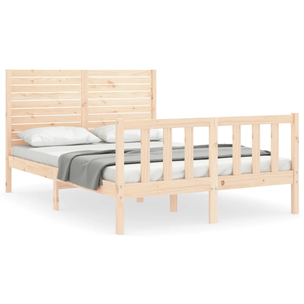 Cadre de lit sans matelas 140x200 cm bois massif de pin - XIOS