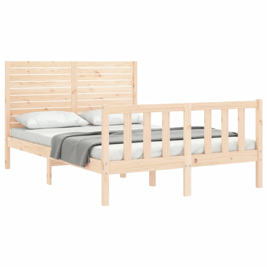 Cadre de lit sans matelas 140x200 cm bois massif de pin - XIOS