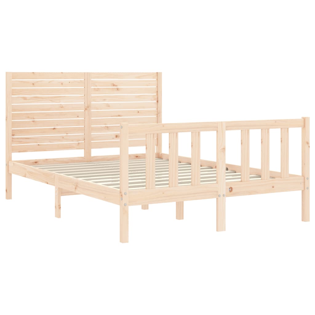 Cadre de lit sans matelas 140x200 cm bois massif de pin - XIOS