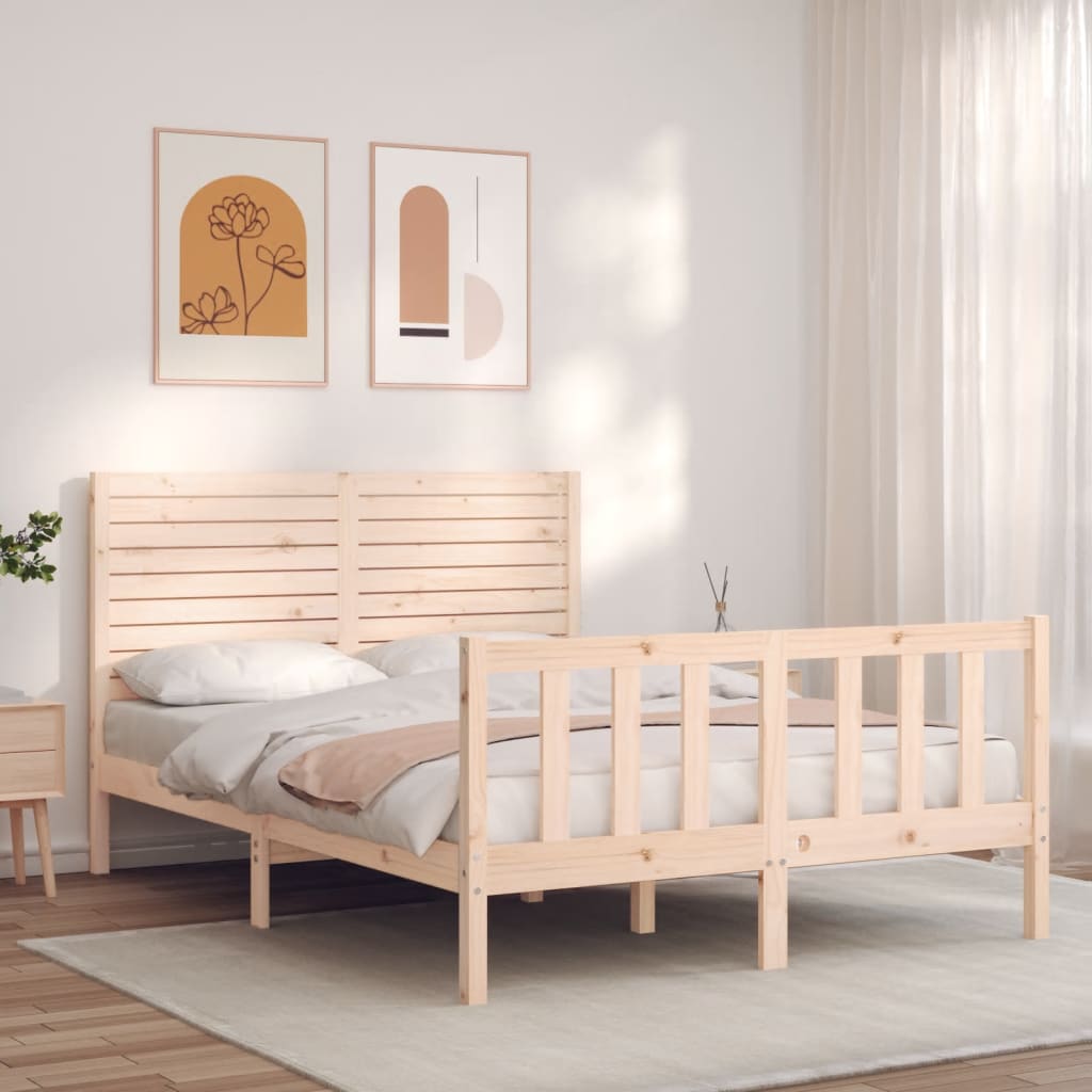 Cadre de lit sans matelas 140x200 cm bois massif de pin - XIOS