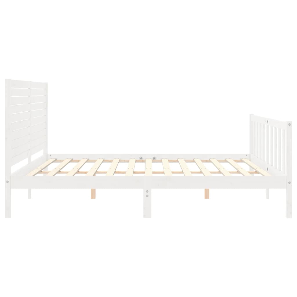 Cadre de lit sans matelas blanc bois massif de pin - XIOS