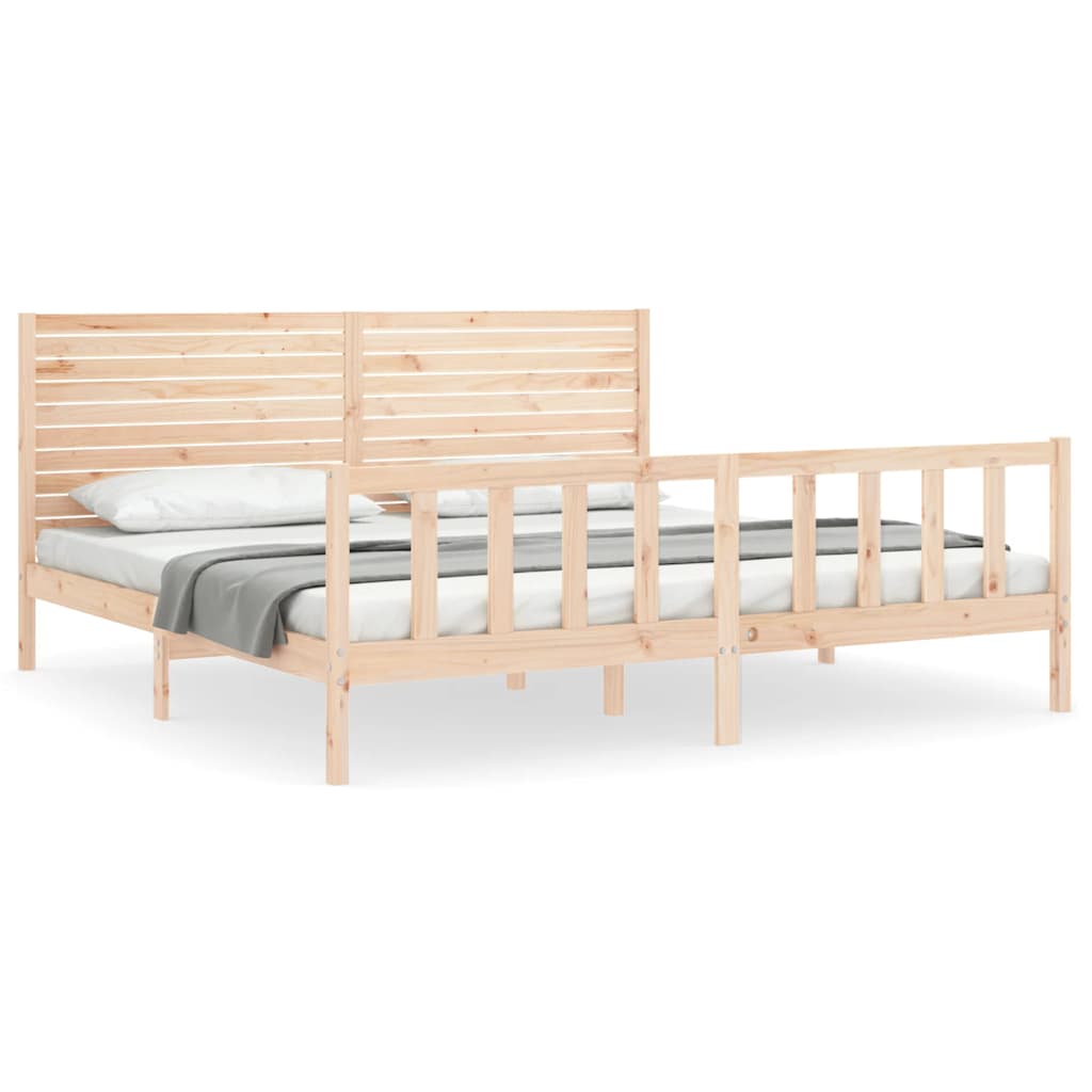 Cadre de lit sans matelas 200x200 cm bois massif de pin - XIOS