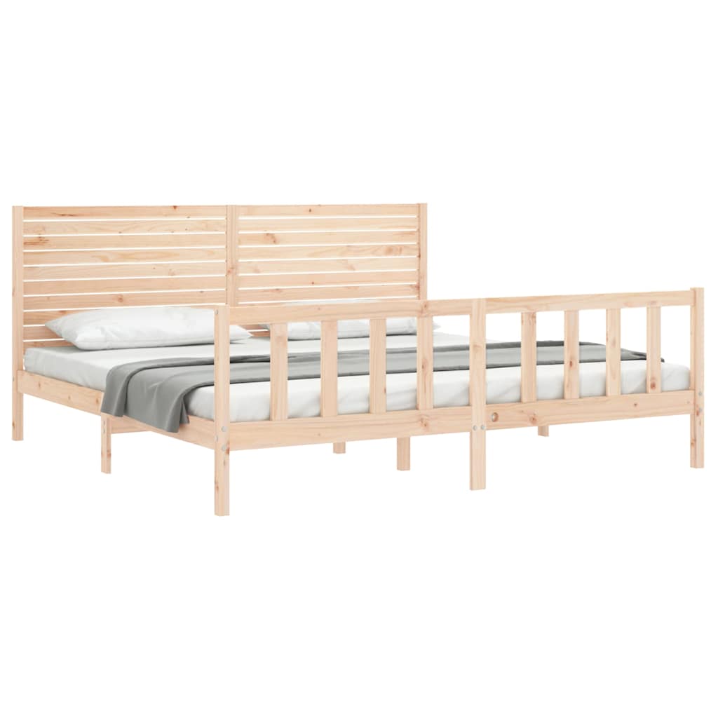 Cadre de lit sans matelas 200x200 cm bois massif de pin - XIOS