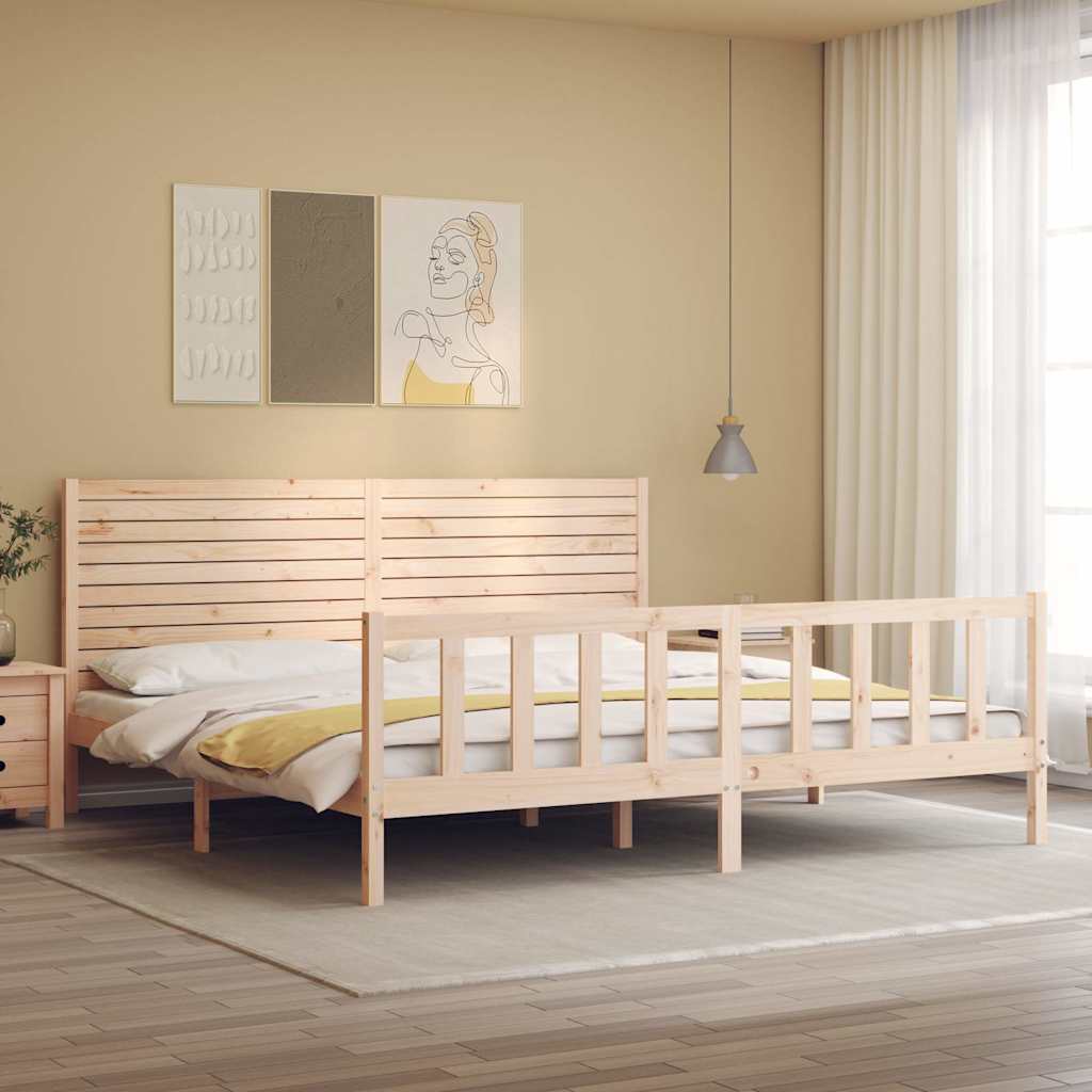Cadre de lit sans matelas 200x200 cm bois massif de pin - XIOS