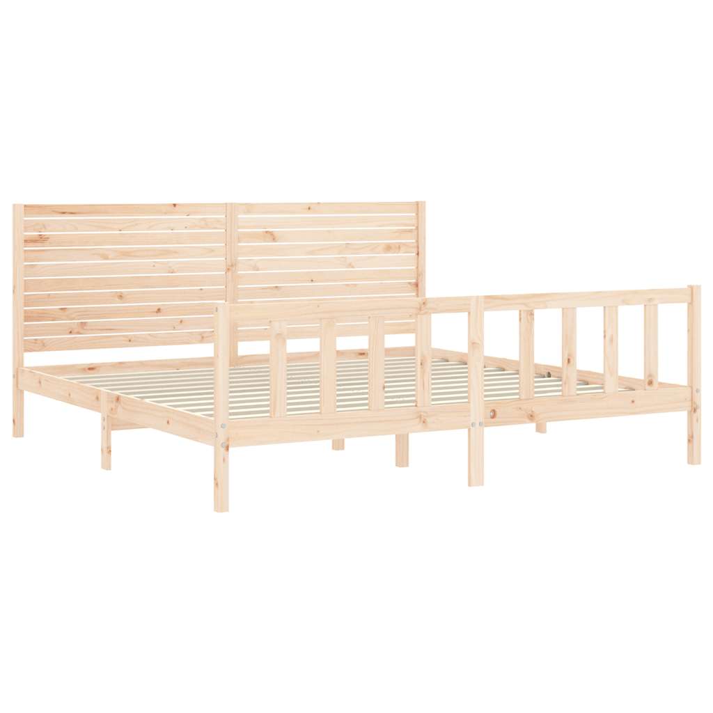 Cadre de lit sans matelas 200x200 cm bois massif de pin - XIOS