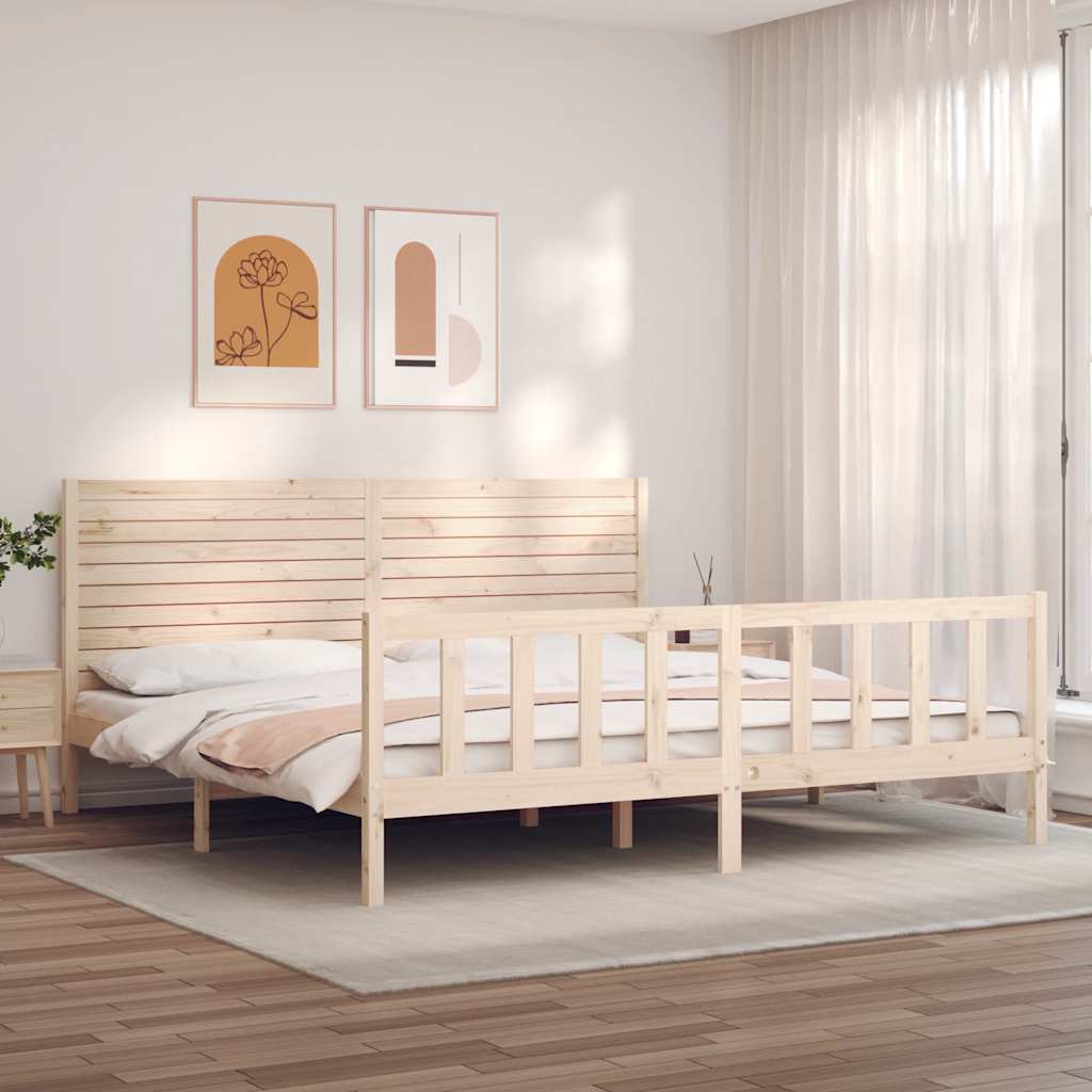 Cadre de lit sans matelas 200x200 cm bois massif de pin - XIOS
