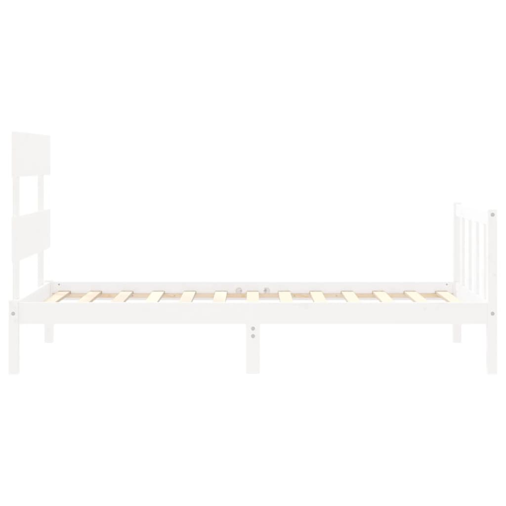Cadre de lit sans matelas blanc bois de pin massif - XIOS
