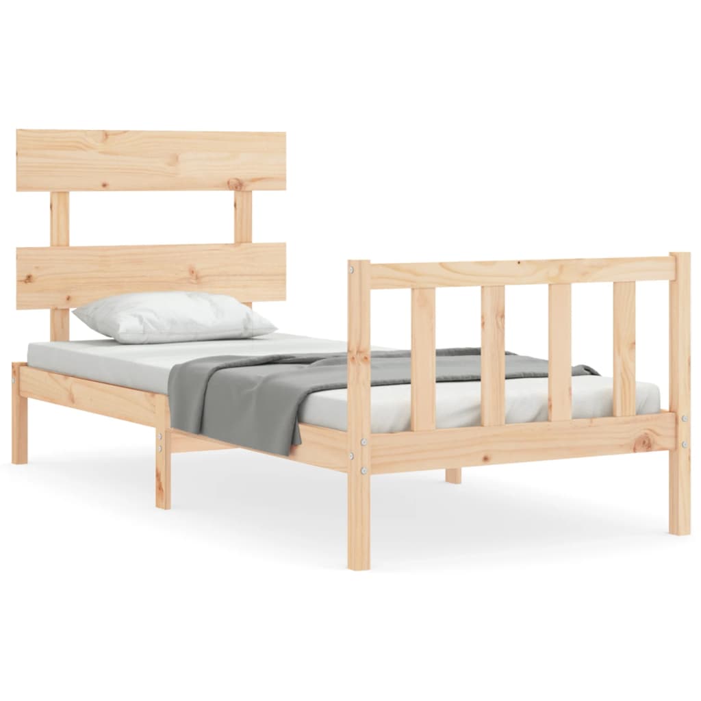 Cadre de lit sans matelas 90x200 cm bois de pin massif - XIOS