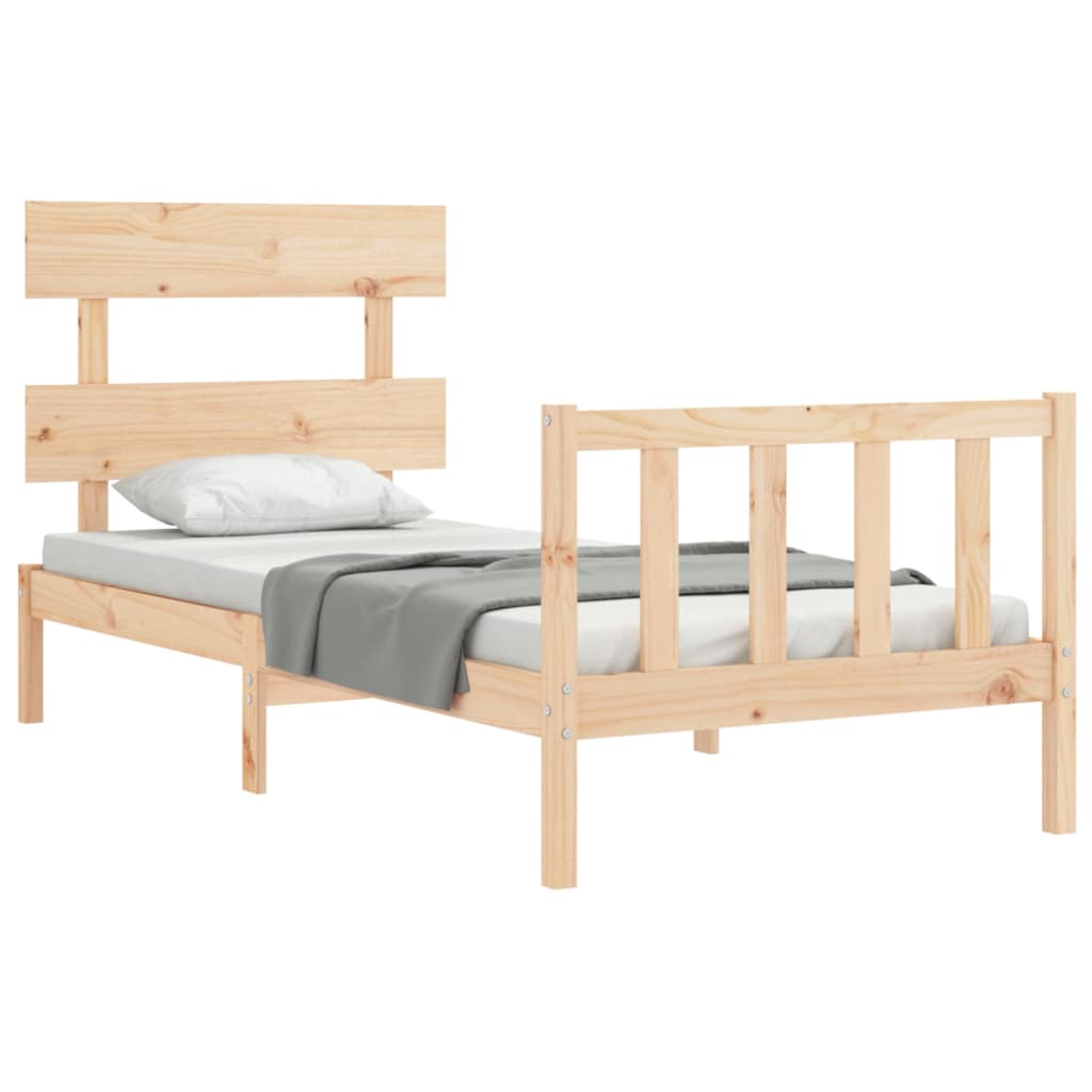 Cadre de lit sans matelas 90x200 cm bois de pin massif - XIOS