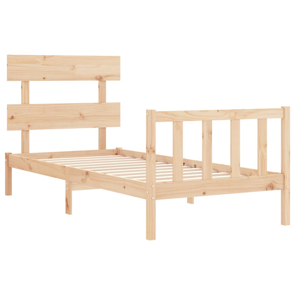 Cadre de lit sans matelas 90x200 cm bois de pin massif - XIOS