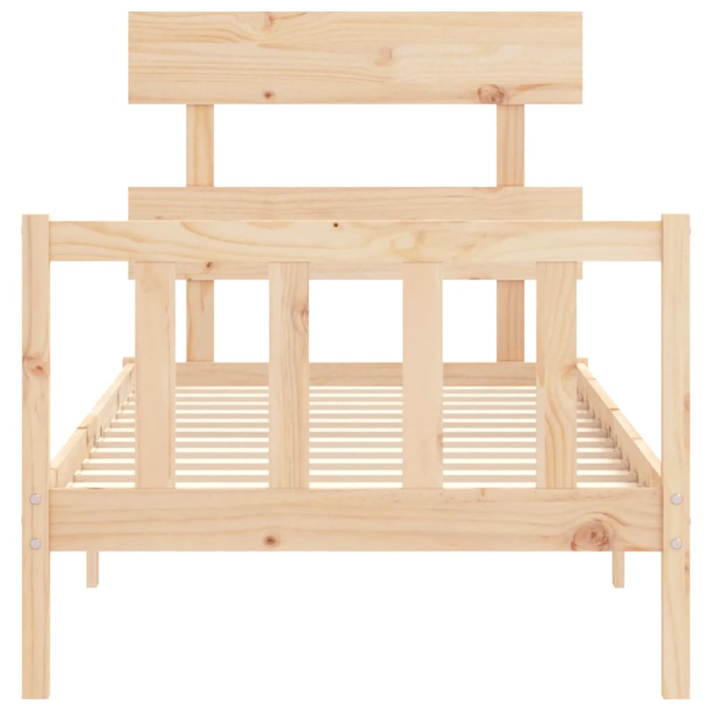 Cadre de lit sans matelas 90x200 cm bois de pin massif - XIOS