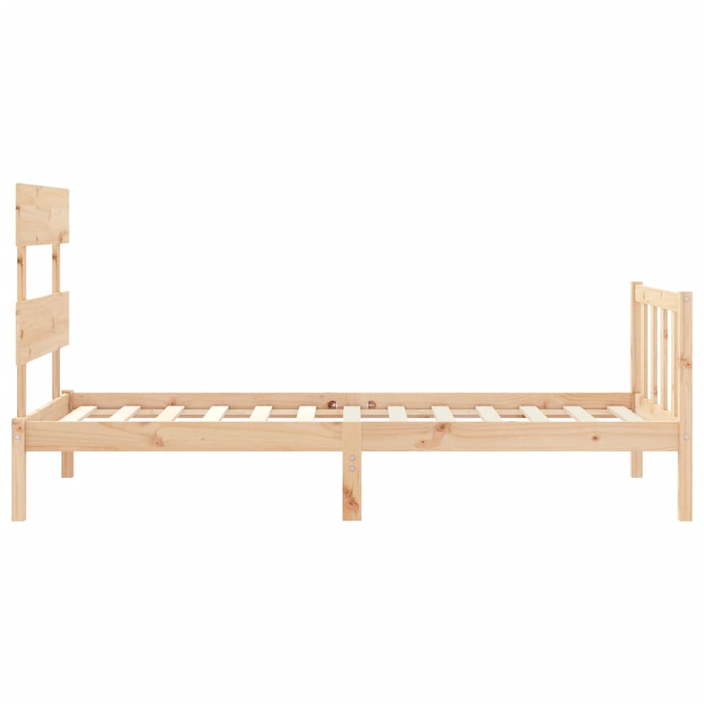 Cadre de lit sans matelas 90x200 cm bois de pin massif - XIOS
