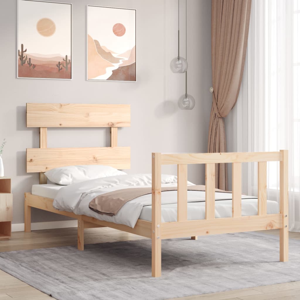 Cadre de lit sans matelas 90x200 cm bois de pin massif - XIOS