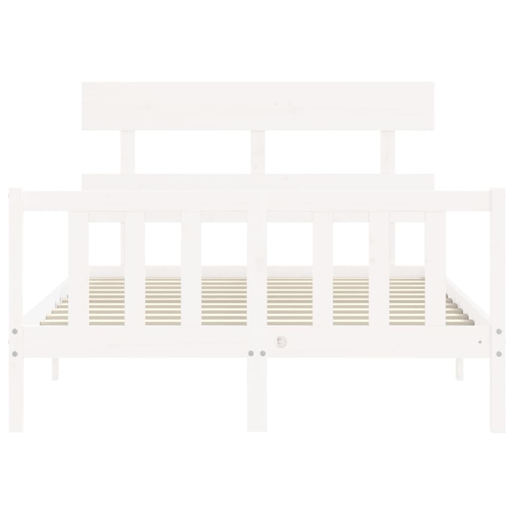 Cadre de lit sans matelas blanc 120x200 cm bois de pin massif - XIOS