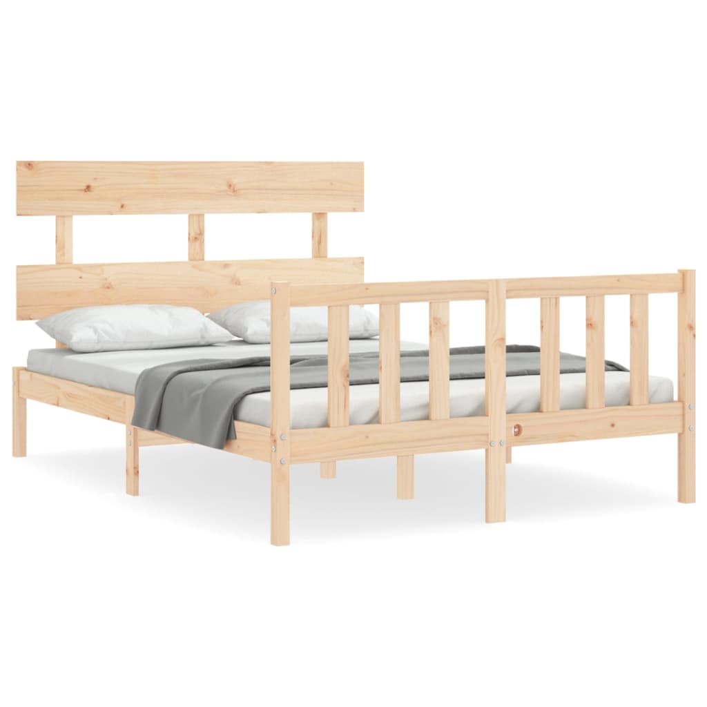 Cadre de lit sans matelas 140x200 cm bois massif de pin - XIOS
