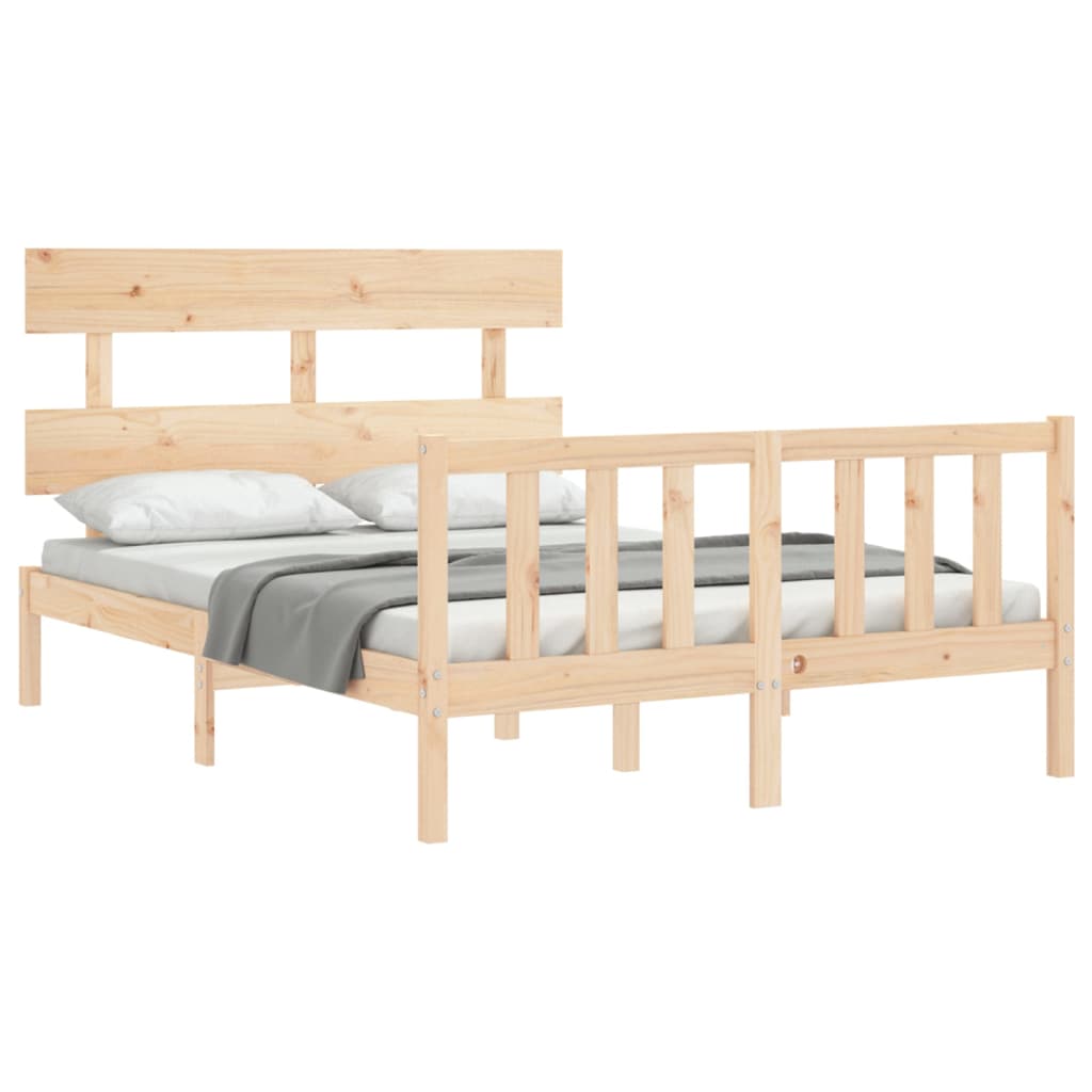 Cadre de lit sans matelas 140x200 cm bois massif de pin - XIOS