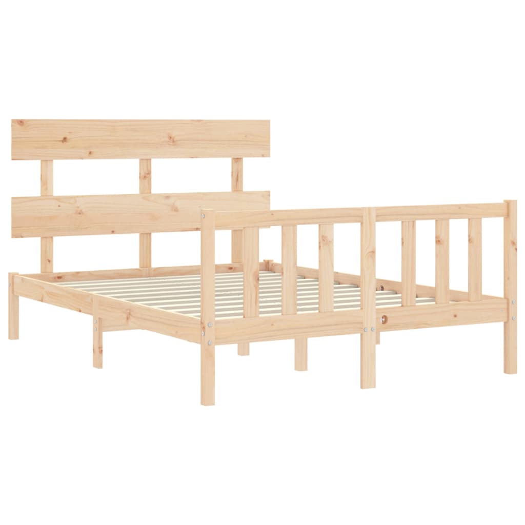 Cadre de lit sans matelas 140x200 cm bois massif de pin - XIOS