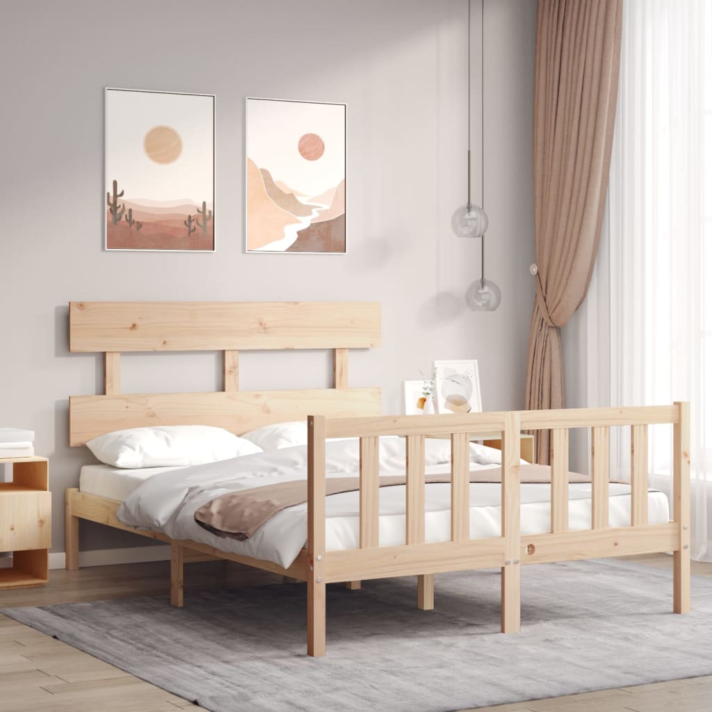 Cadre de lit sans matelas 140x200 cm bois massif de pin - XIOS