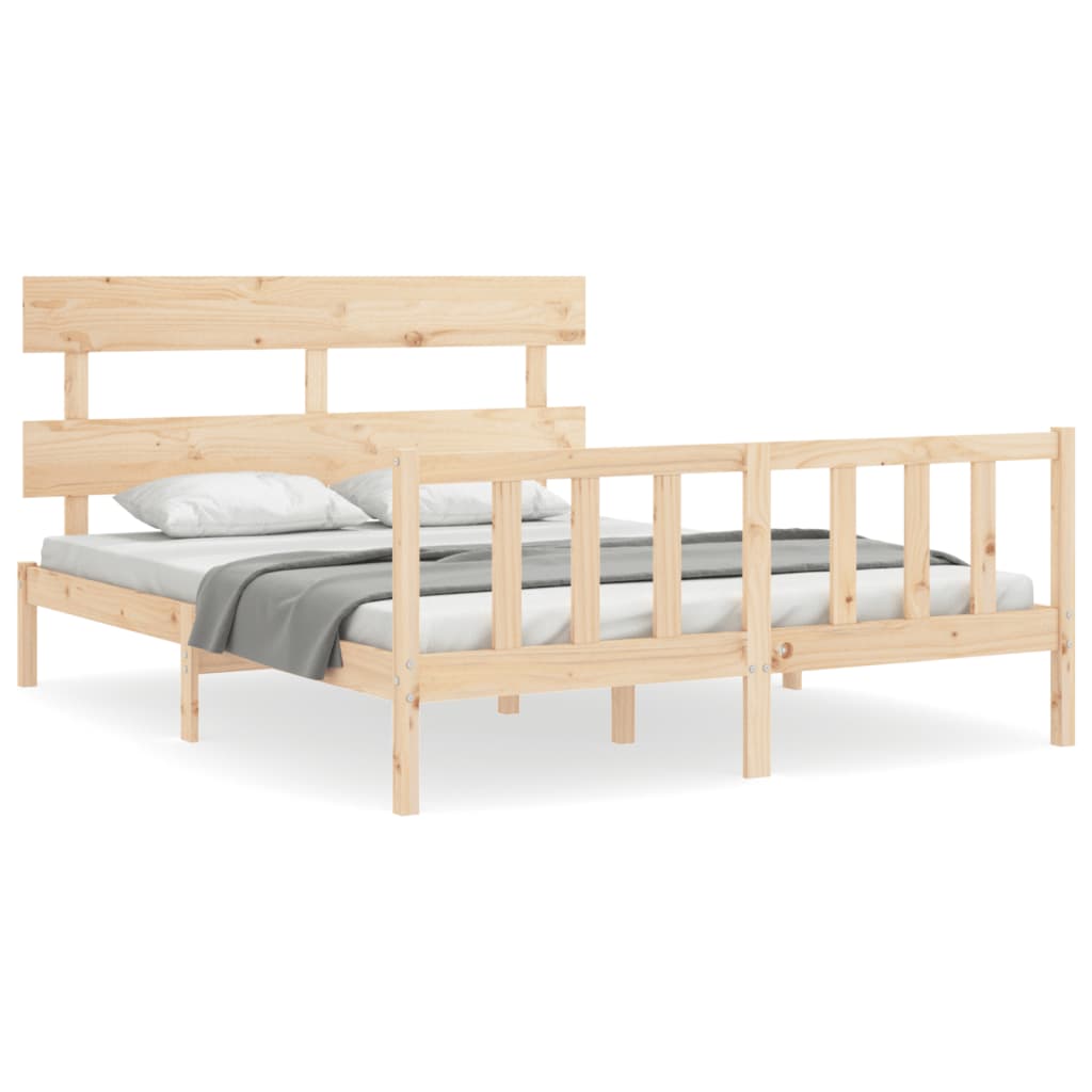 Cadre de lit sans matelas 160x200 cm bois massif de pin - XIOS