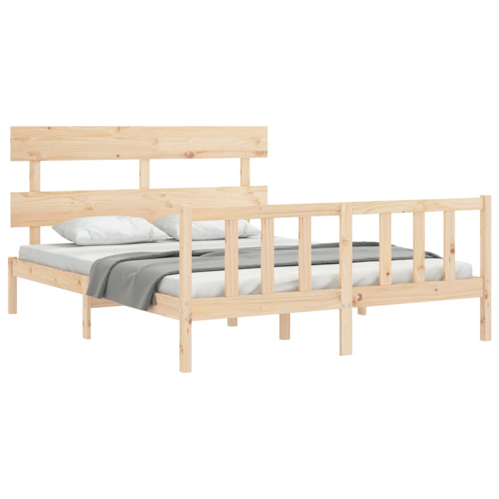 Cadre de lit sans matelas 160x200 cm bois massif de pin - XIOS