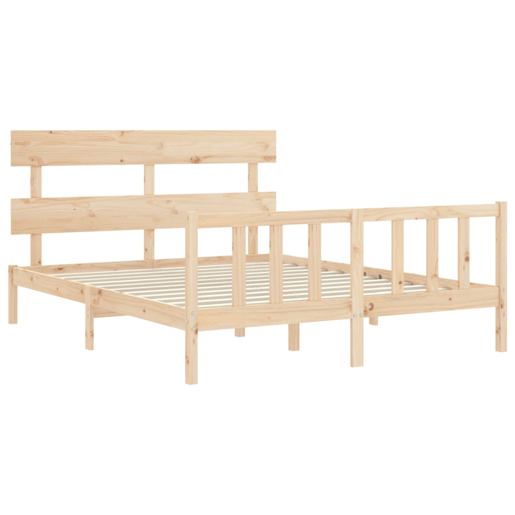 Cadre de lit sans matelas 160x200 cm bois massif de pin - XIOS