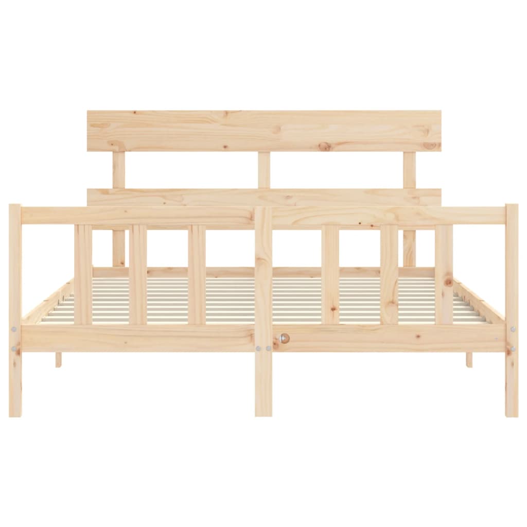 Cadre de lit sans matelas 160x200 cm bois massif de pin - XIOS