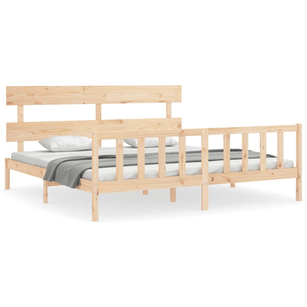 Cadre de lit sans matelas 200x200 cm bois massif de pin - XIOS