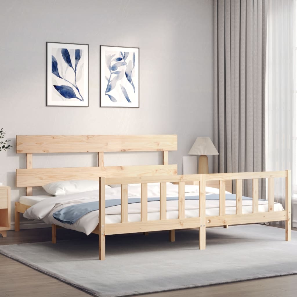 Cadre de lit sans matelas 200x200 cm bois massif de pin - XIOS