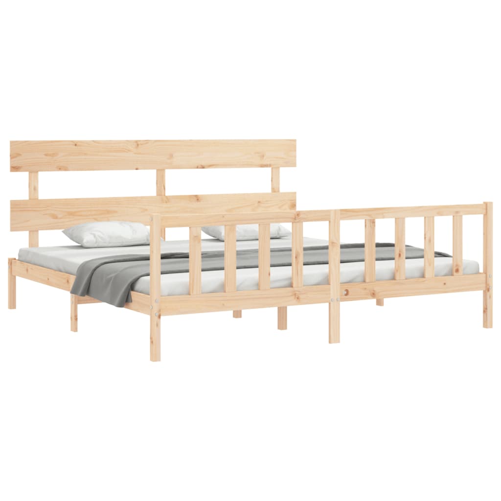 Cadre de lit sans matelas 200x200 cm bois massif de pin - XIOS