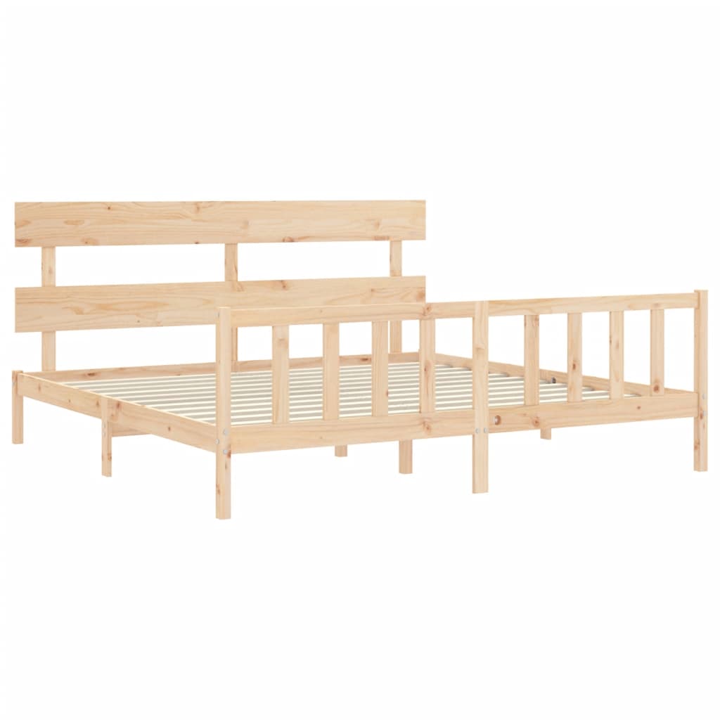 Cadre de lit sans matelas 200x200 cm bois massif de pin - XIOS