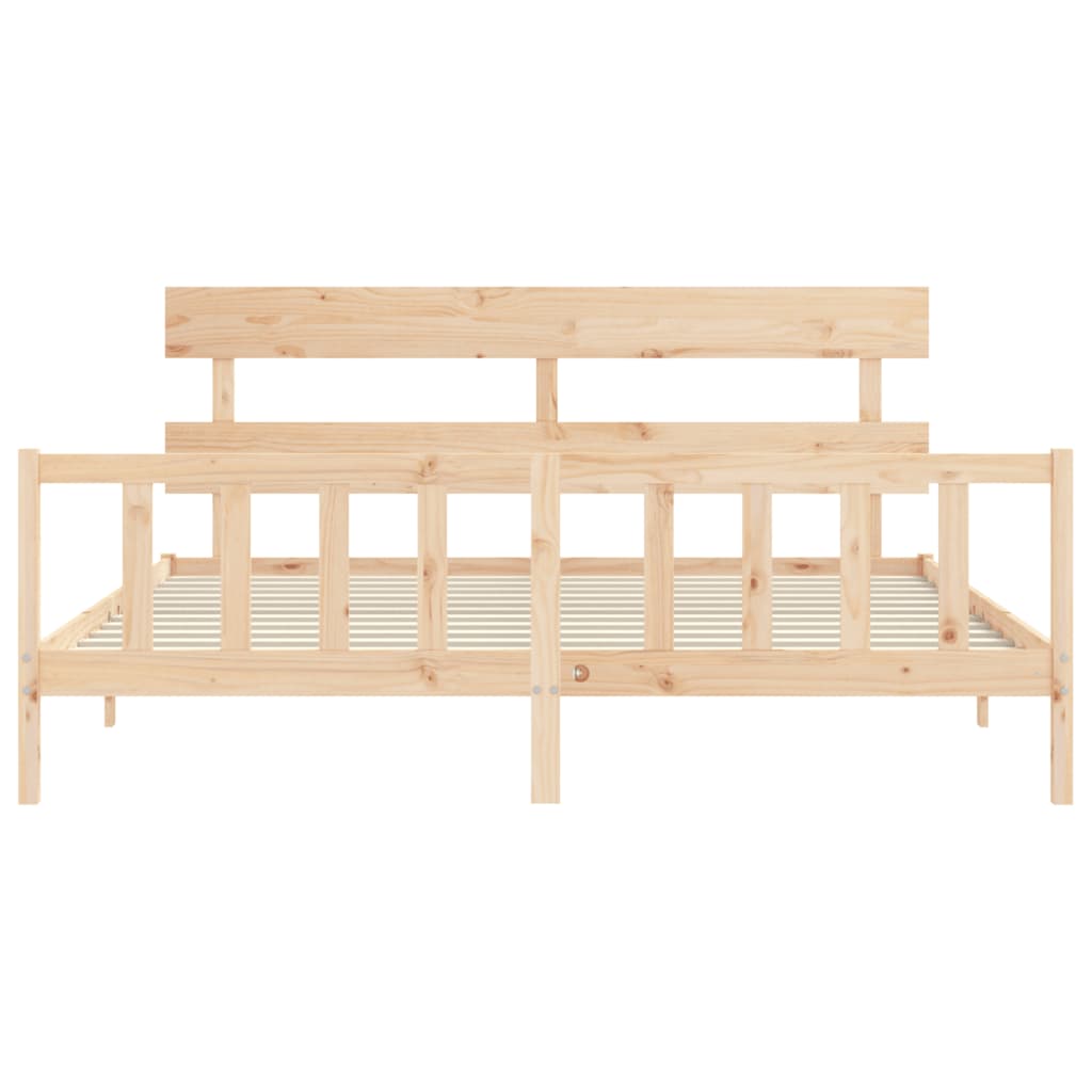 Cadre de lit sans matelas 200x200 cm bois massif de pin - XIOS