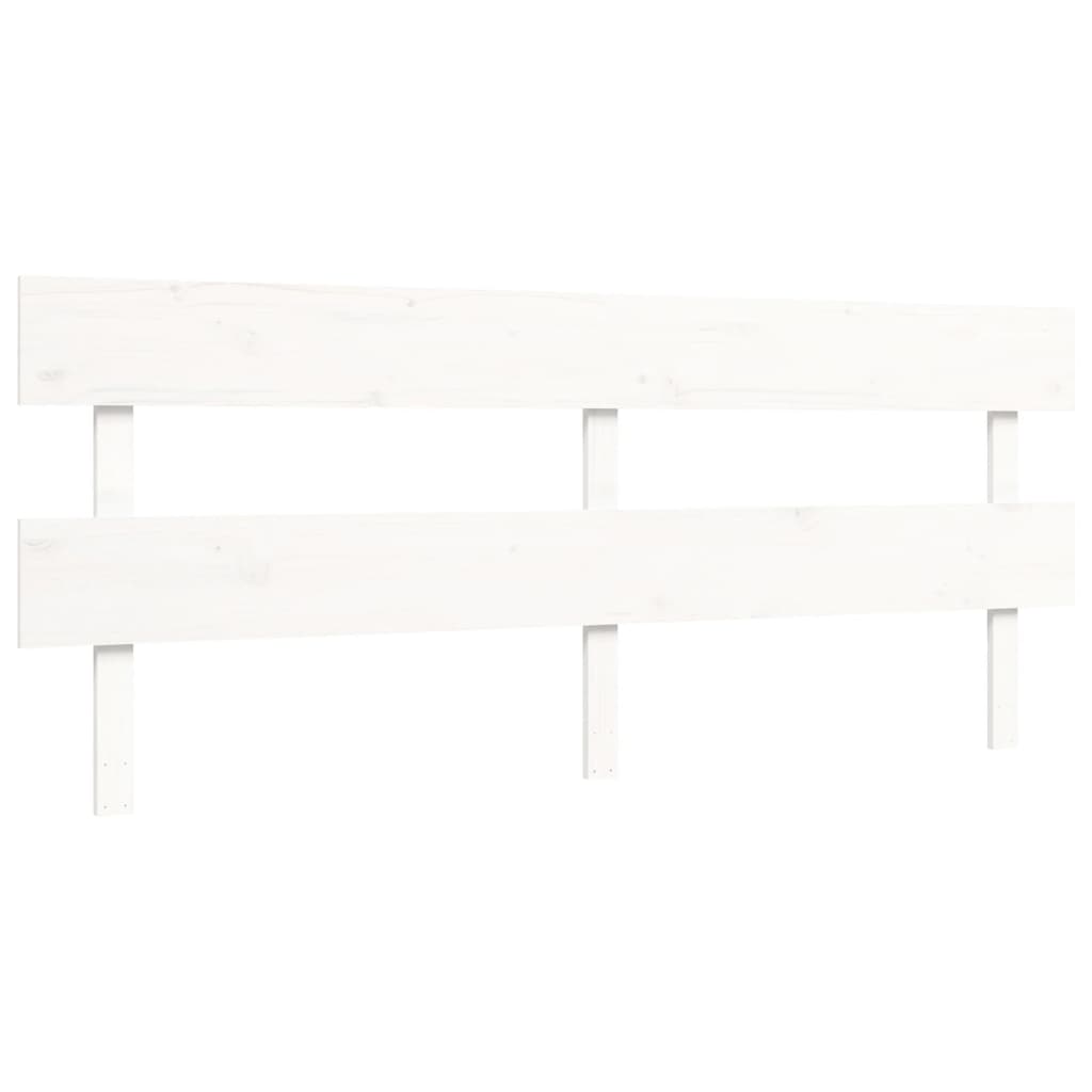 Cadre de lit sans matelas blanc 200x200 cm bois massif de pin - XIOS