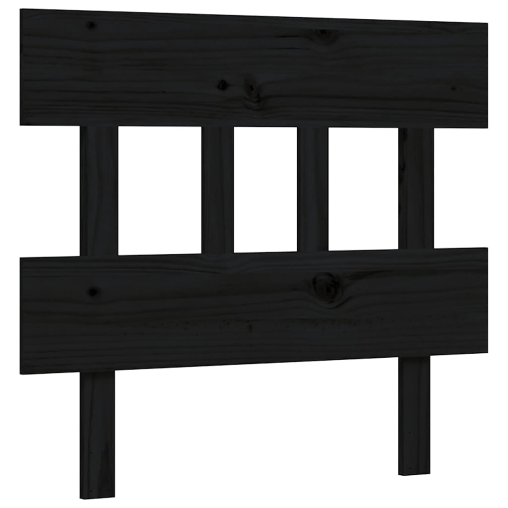 Cadre de lit sans matelas noir bois de pin massif - XIOS