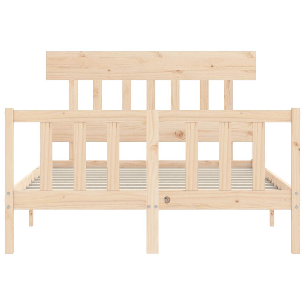 Cadre de lit sans matelas 140x190 cm bois de pin massif - XIOS