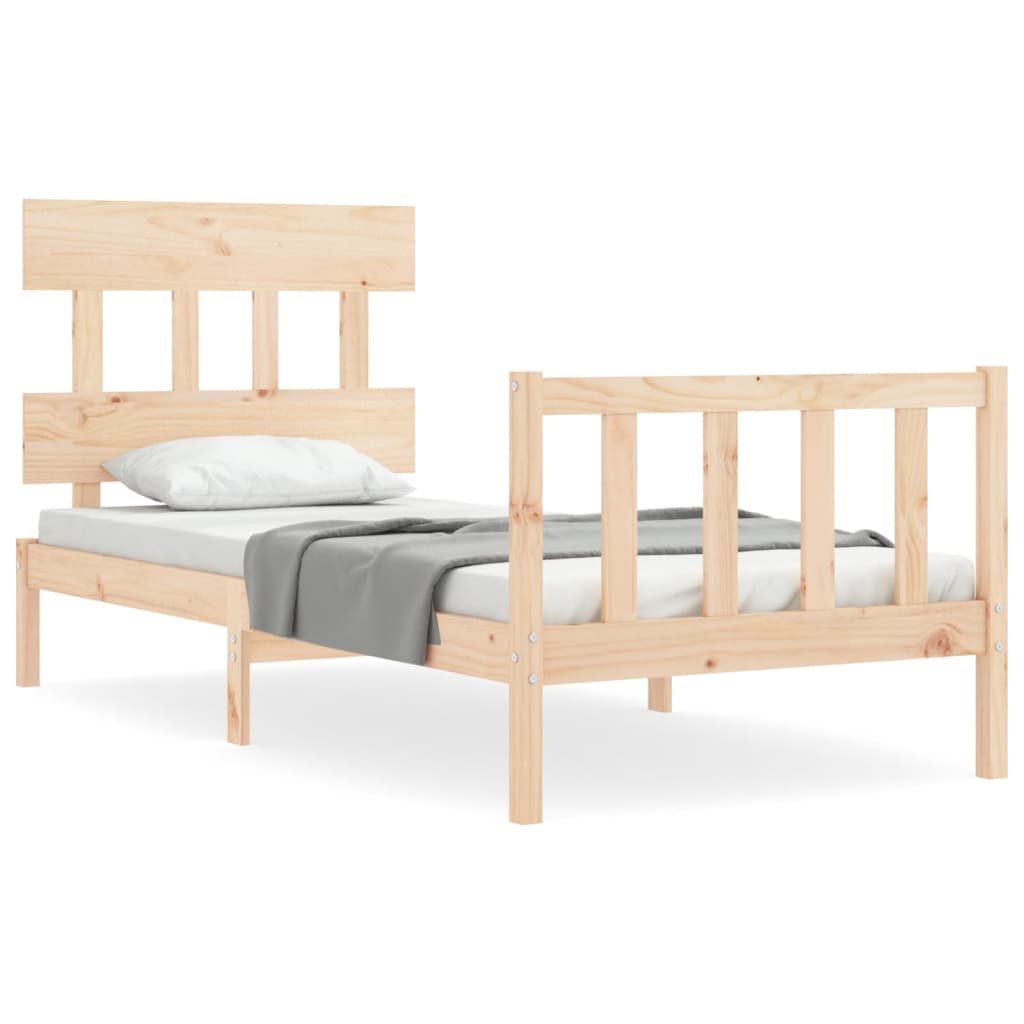 Cadre de lit sans matelas 90x200 cm bois de pin massif - XIOS