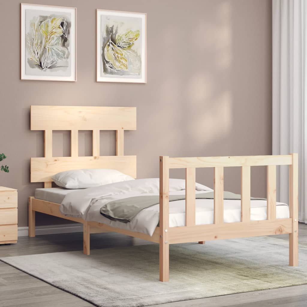 Cadre de lit sans matelas 90x200 cm bois de pin massif - XIOS