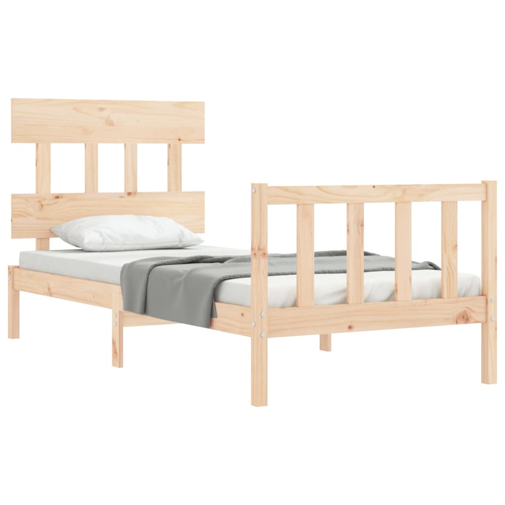 Cadre de lit sans matelas 90x200 cm bois de pin massif - XIOS