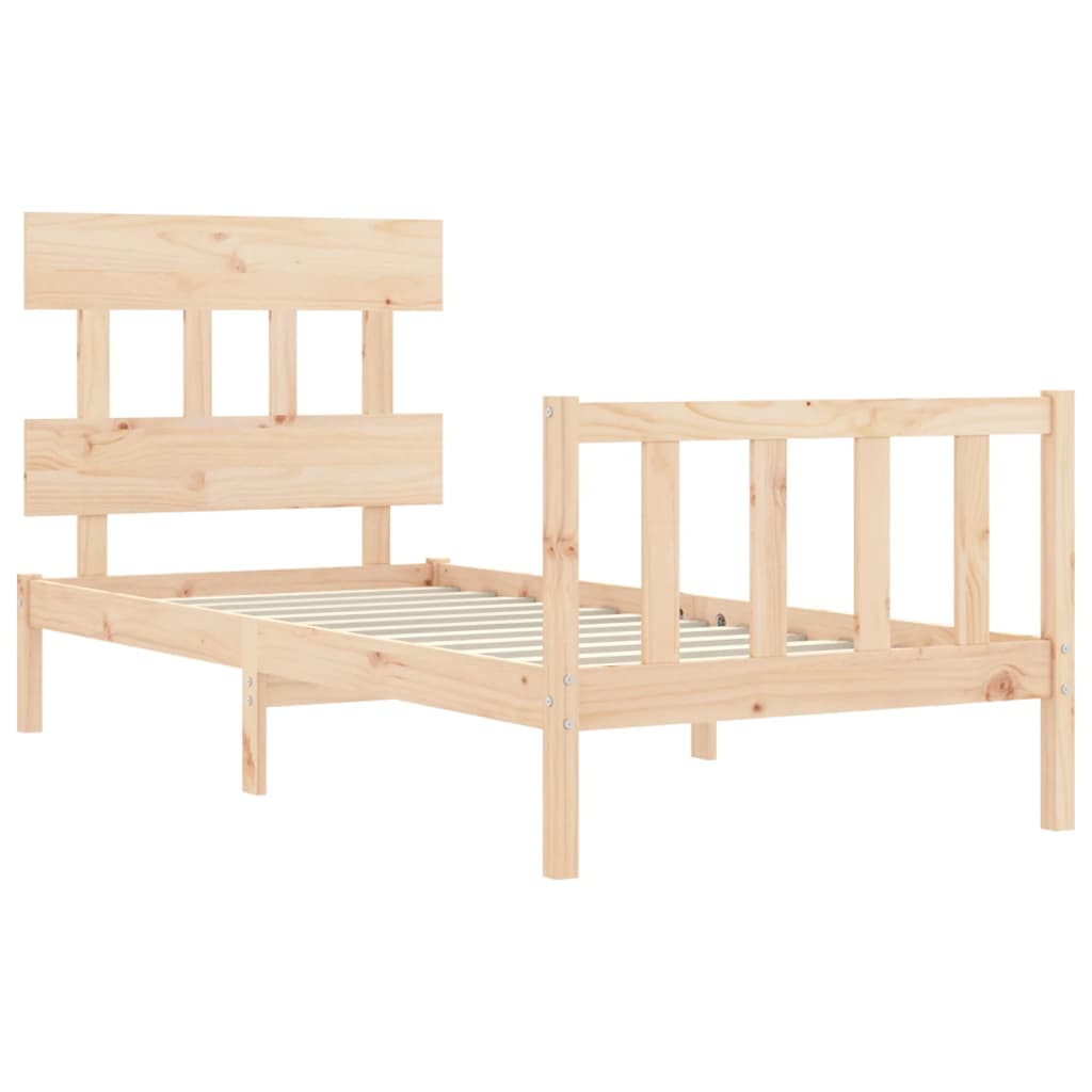 Cadre de lit sans matelas 90x200 cm bois de pin massif - XIOS