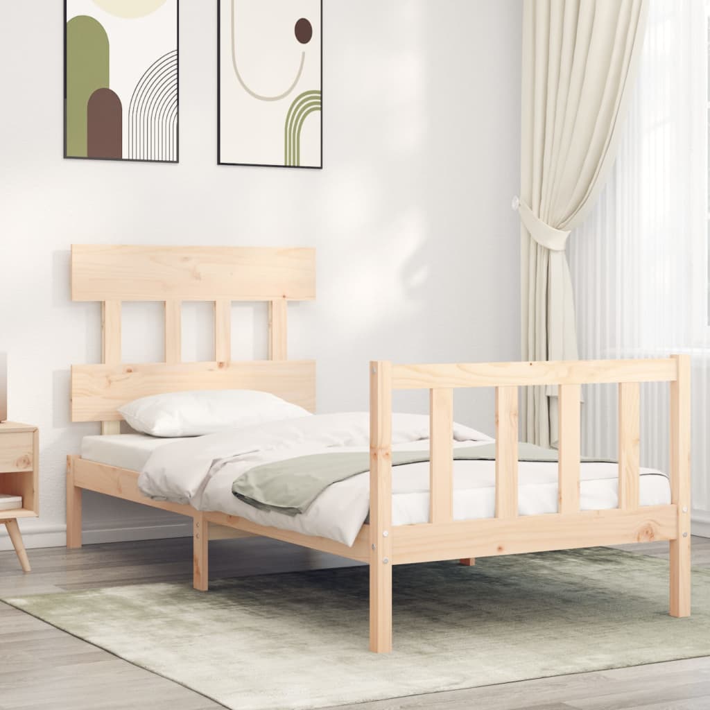 Cadre de lit sans matelas 90x200 cm bois de pin massif - XIOS