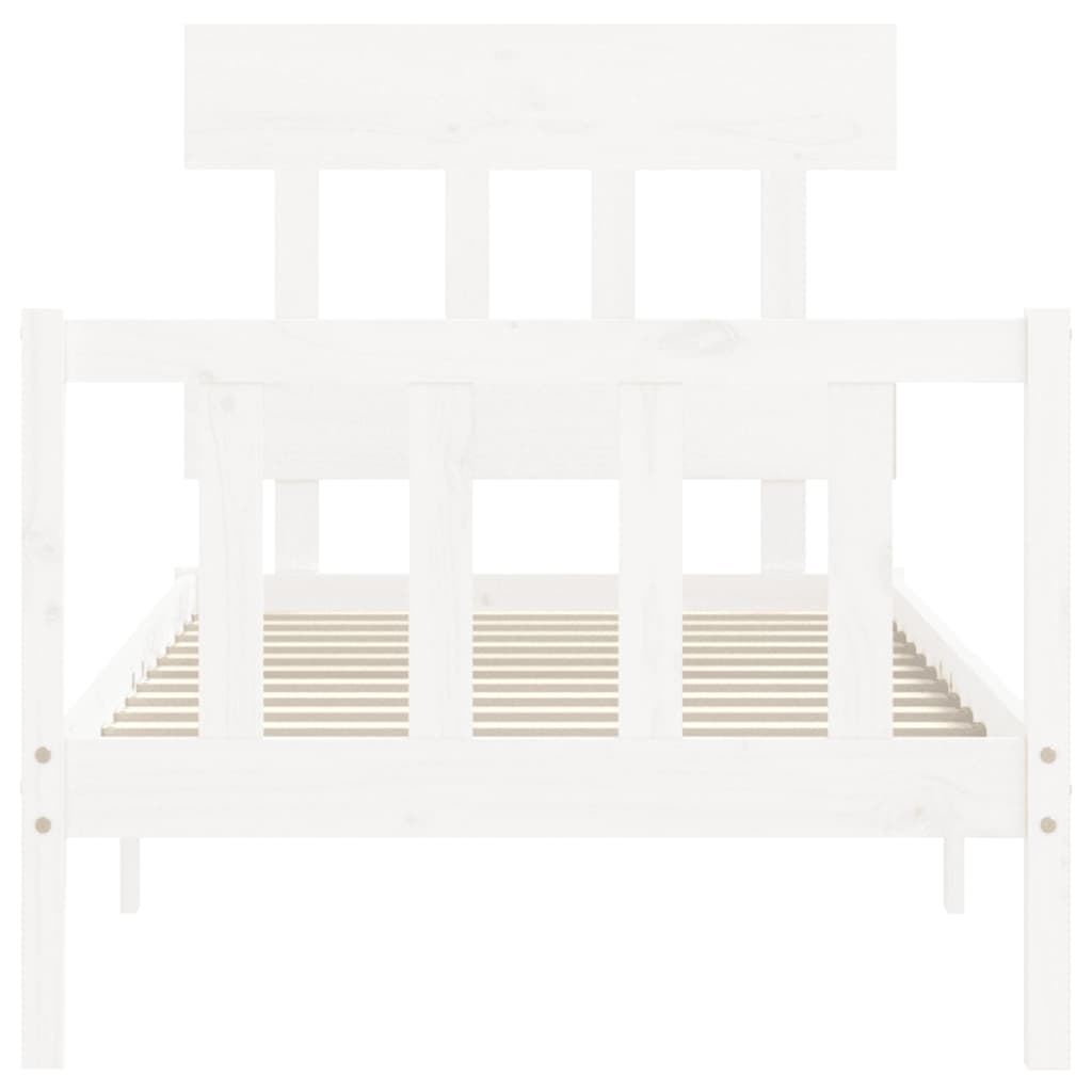 Cadre de lit sans matelas blanc 100x200 cm bois de pin massif - XIOS
