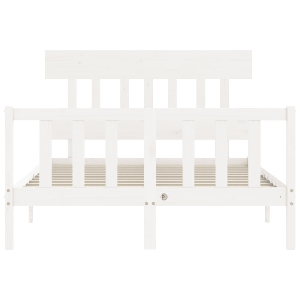 Cadre de lit sans matelas blanc 120x200 cm bois de pin massif - XIOS