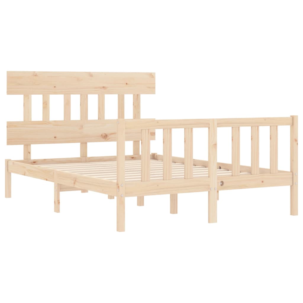 Cadre de lit sans matelas 140x200 cm bois massif de pin - XIOS