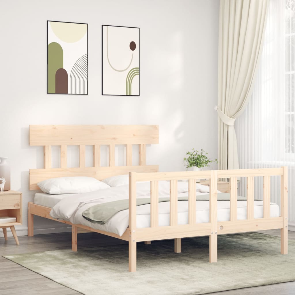 Cadre de lit sans matelas 140x200 cm bois massif de pin - XIOS