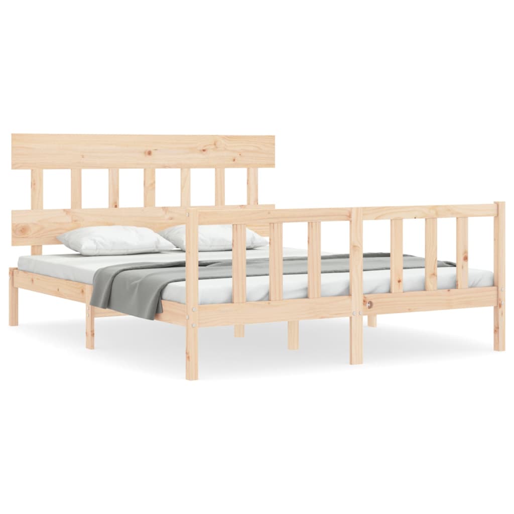 Cadre de lit sans matelas 160x200 cm bois massif de pin - XIOS