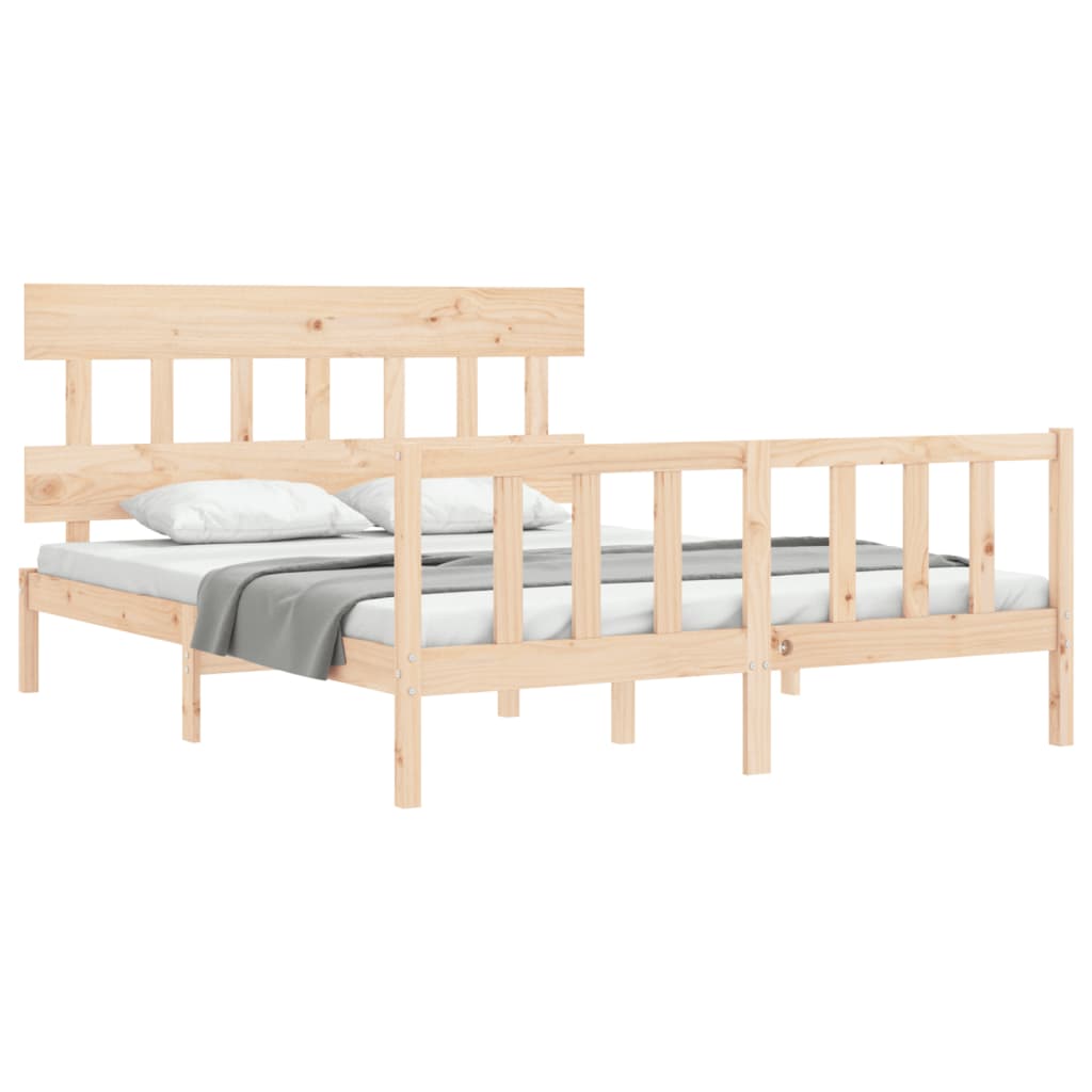 Cadre de lit sans matelas 160x200 cm bois massif de pin - XIOS