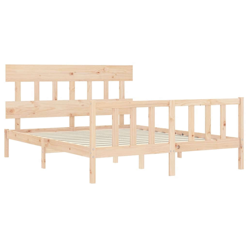 Cadre de lit sans matelas 160x200 cm bois massif de pin - XIOS