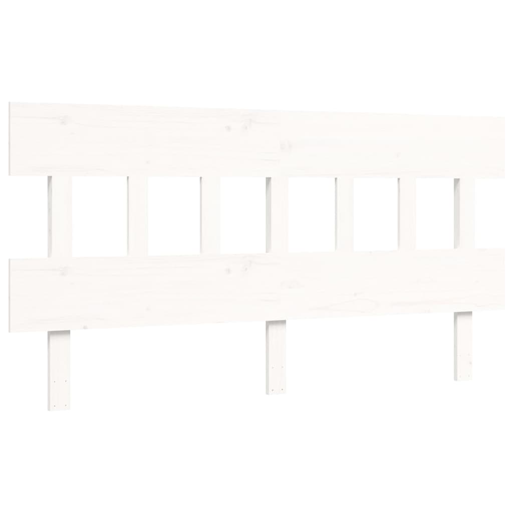 Cadre de lit sans matelas blanc 160x200 cm bois de pin massif - XIOS